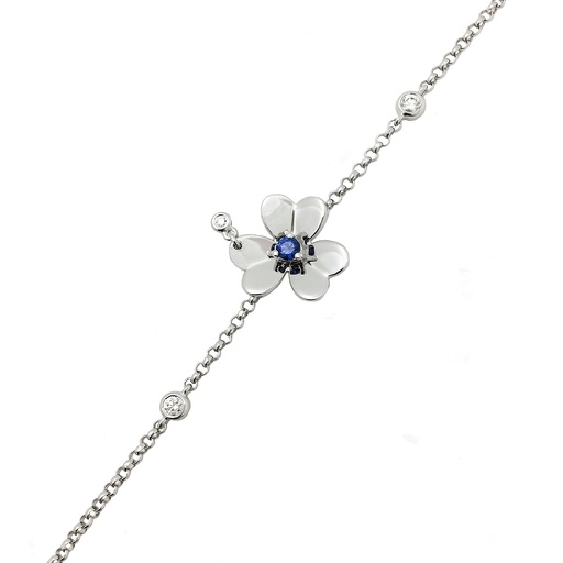 [BR3S1KD3O160(BR330830005)] Floral Love系列 藍寶石鑽石手鍊