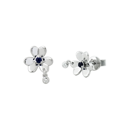 [EA3S1KD3O168(EA330850007)] Floral Love系列 藍寶石鑽石耳飾