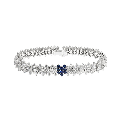 [BR1D1JE1C121(BR0000905)] Caterpillar系列 藍寶石鑽石手鍊
