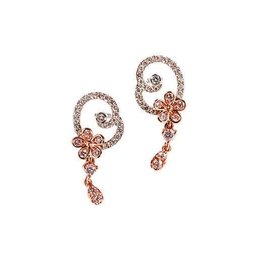 [EA1P1KF1Q141(EA0001356)] Queenie系列 粉色鑽石耳環