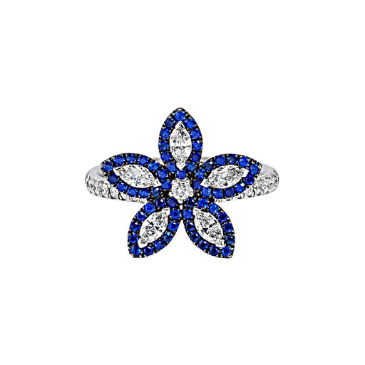 [RI1S1KF1P151(RI0001362)] Princesa系列 藍寶石鑽石戒指