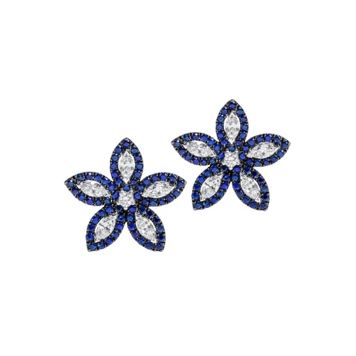 [EA1S1KF1P150(EA0001363)] Princesa系列 藍寶石鑽石耳環