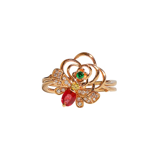[RI3RADA3O052] Floral Love系列 紅寶石鑽石戒指