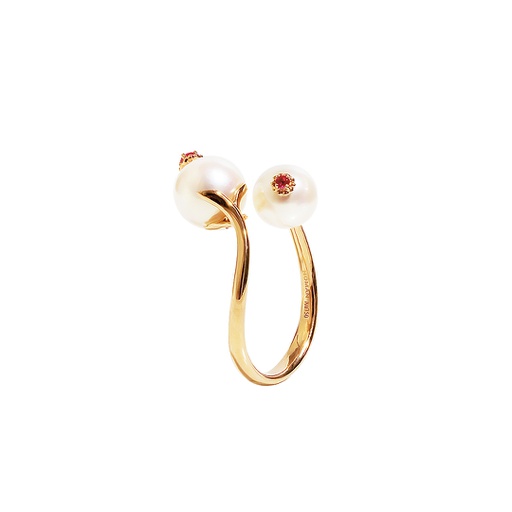 [RI3ZADA3O058] Floral Love系列 紅寶石珍珠戒指