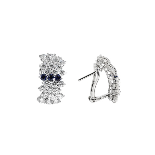 [EA1DAEE1C056(EA0002054)] Caterpillar系列 藍寶石鑽石耳環