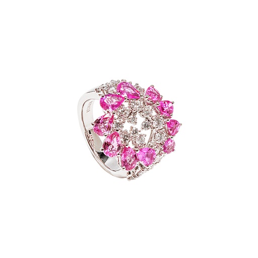 [RI1SAGH3Q005] Queenie系列 粉紅藍寶石鑽石戒指