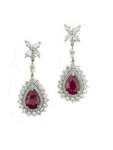 [EA1R7DL1Q089(EA1006321)] Queenie系列 紅寶石鑽石耳環
