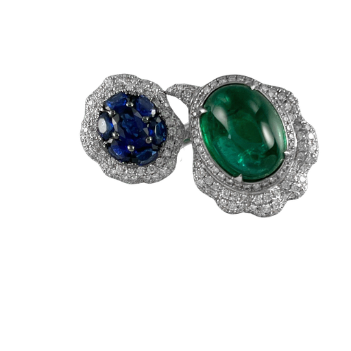 [RI1E7DL1R084(RI1009494)] Royalle系列 藍寶石袓母綠鑽石戒指