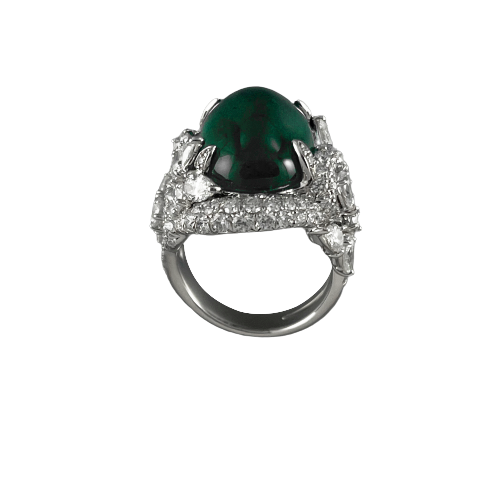 [RI1E7DL1R083(RI1008968)] Royalle系列 袓母綠鑽石戒指