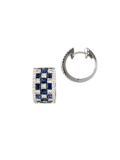 [EA1006382] 藍寶石鑽石耳環